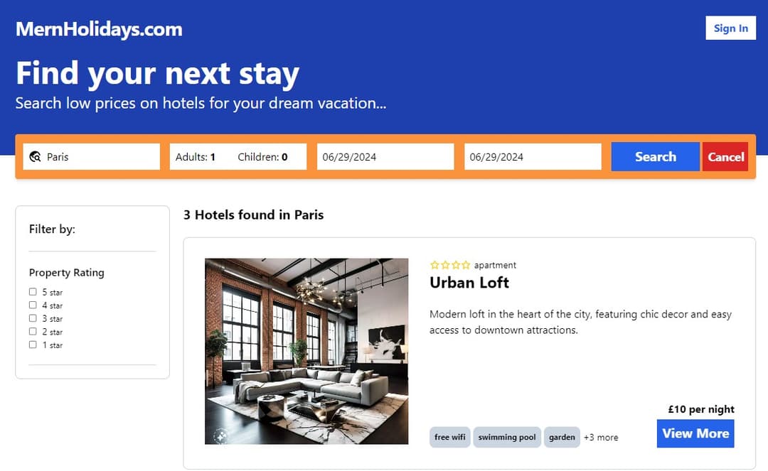 Hotel Booking App